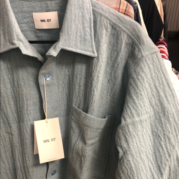 NNO7 Adwin 5366 Puckered Wool Blend Button Up Shirt Jacket..Olympic Blue - Picture 3 of 7